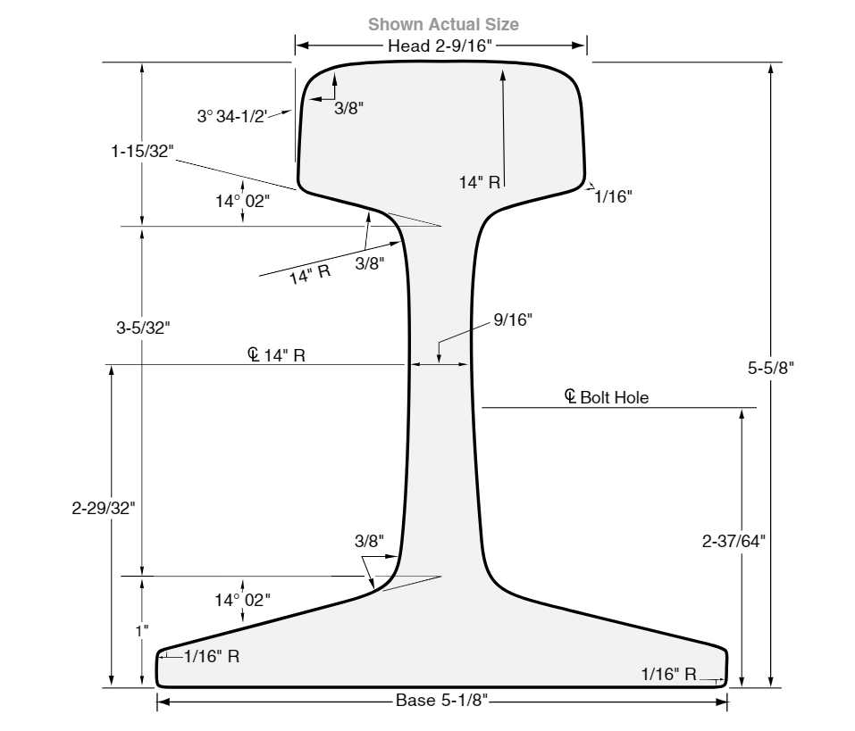 90lbs rails drawings