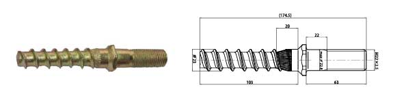 Double-head screw spike