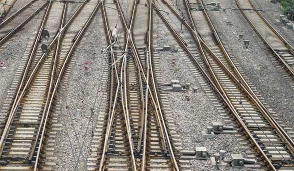 Main parts of a railroad track Rails, Sleeper, Railroad Switch