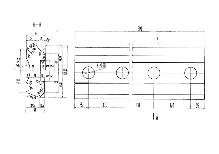 UIC60 rail joint bar of 4 holes