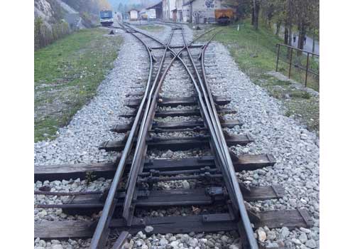 Main parts of a railroad track  Rails, Sleeper, Railroad Switch